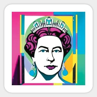 Queen Elizabeth II in Gouache Pop Art - Soft Sticker